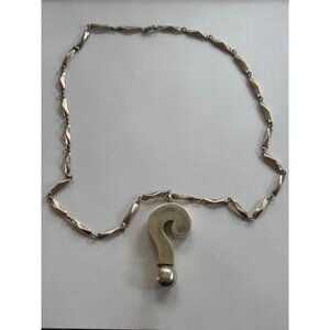 25.5 Inch Unbranded 925 Sterling Silver Necklace w/"?" 65.2mm Pendant Base Opens